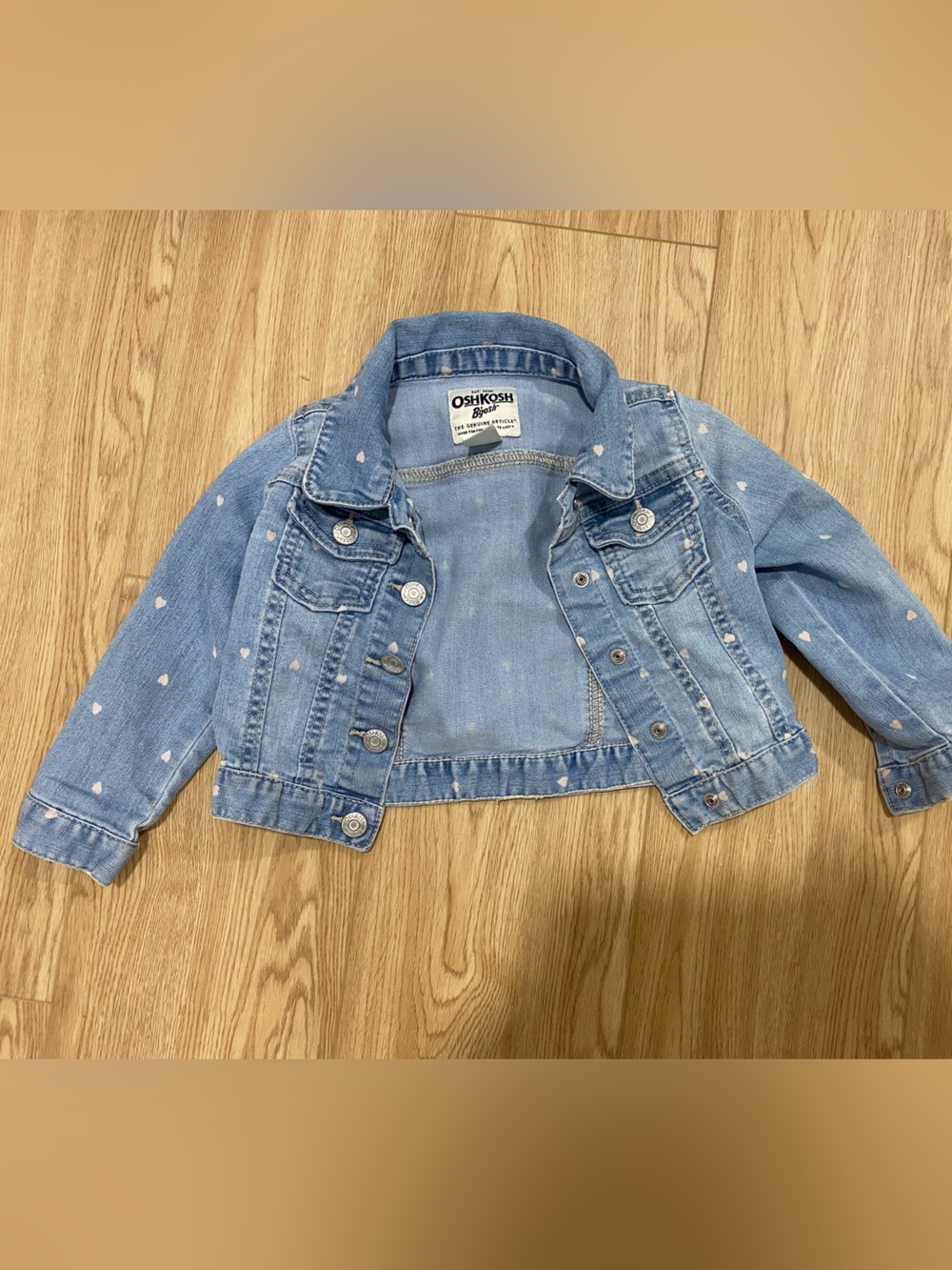 OshKosh B'gosh Light Blue Denim Jacket with White Heart Print